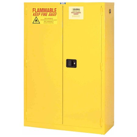 JAMCO Flammable Cabinet, 90 Gallon, Manual Close Double Door, 43W x 34D x 65H BM90YPQQ